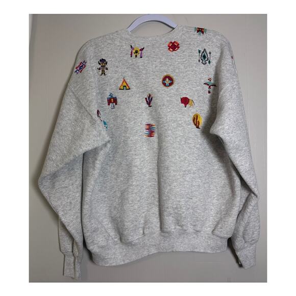 Hanes Sweaters - Hanes Premium Weight XL Embroidered Southwestern Native Crewneck